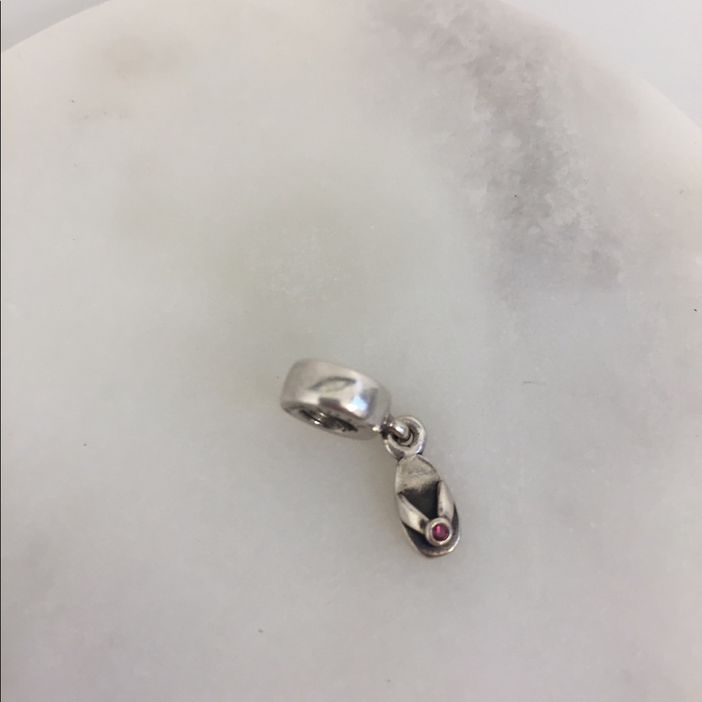 Pandora flip flop charm with stone
